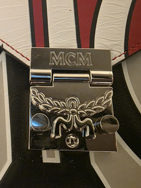 Limited Editions MCM Leather Crossbody/Shoulder Bag in Red, White & Black - Picture 8 of 9